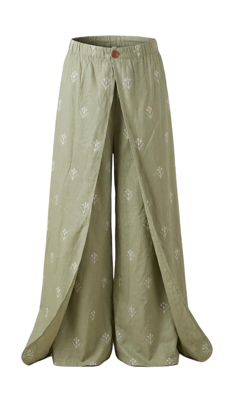 Women Printed Open Rayon Palazzo Pants | Lightweight and Breathable Wide Leg Trousers Comfortable Casual Lounge Wear Flares for Women and Girls-picture-42