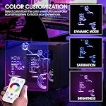 HCK 48L Mini Kühlschrank mit Glastür Leise 39dB, Cyberpunk Getränkekühlschrank mit Fernsteuerbaren RGB LED Lichtern, Flaschenkühlschrank, Mini Fridge 0-15°C für Gaming Deko, Minibar, Schwarz – Bild 3