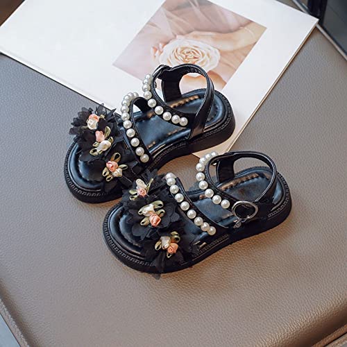 Children's Sandals Summer Children's Pearl Flower Princess Shoes Little Girls' Middle And Big Kids Slip on Girls3