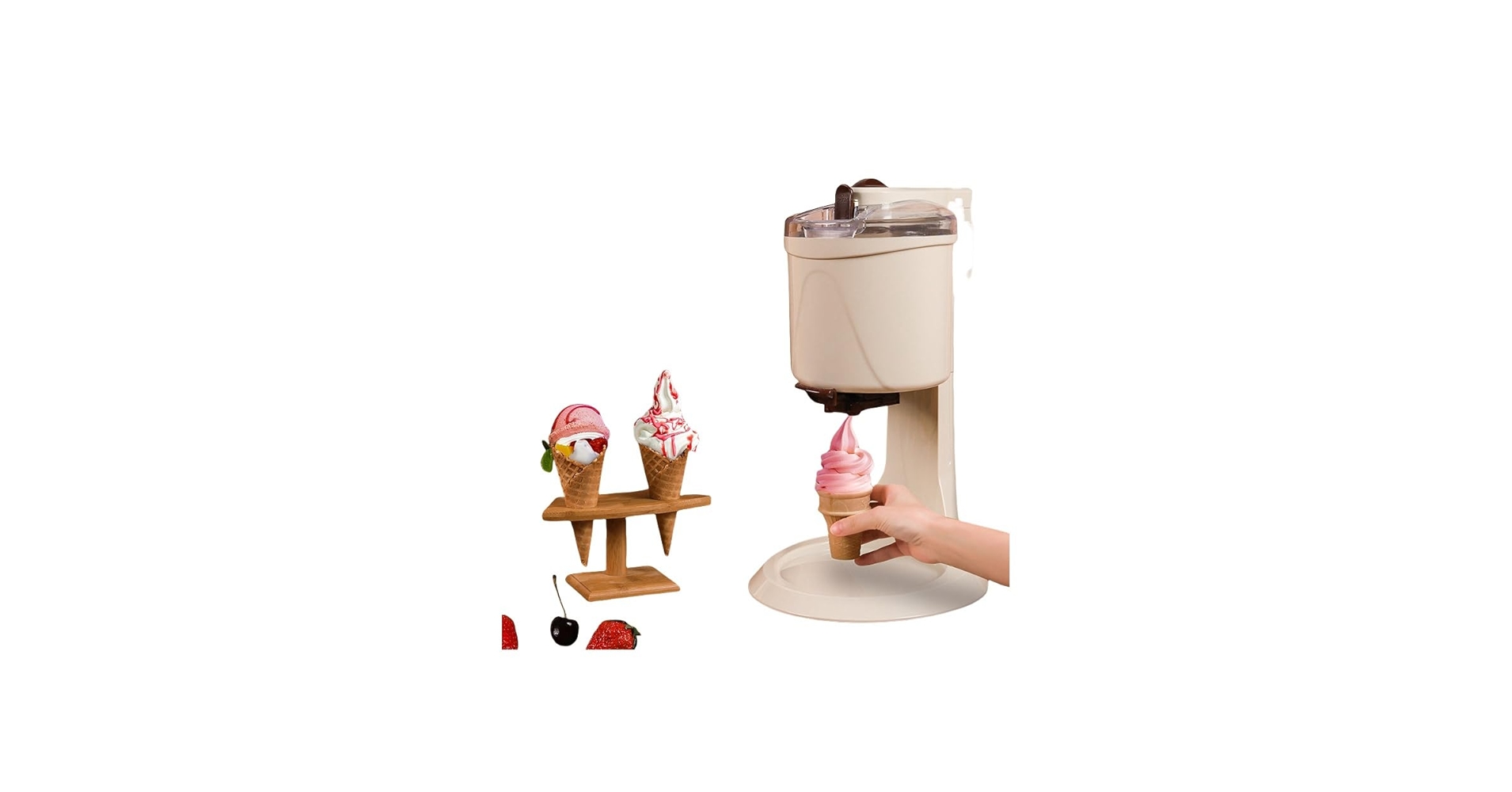 Amazon.co.jp: Sarinyアイスクリームメーカー、電動 ソフト クリーム