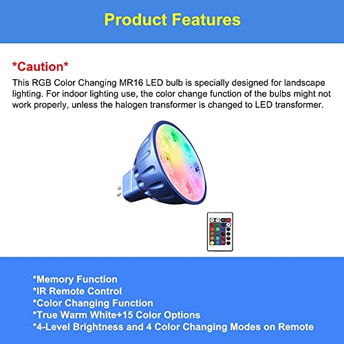 Makergroup New Rgb Mr16 Led Bulbs Color Changing, Gu5.3 Bi-Pin 12V Low Voltage Lighting Spotlights Mr16 Halogen Replacement Bulbs For Outdoor Landscape Lighting Decorative Lighting 3-Pack #TOP2