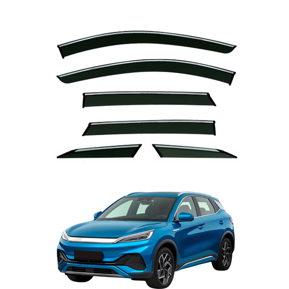 QOEMRHELT 4pc Set In-Channel Wind Deflectors, for BYD Atto 3 2022-2024 Window Visors Rain Guards Vent Visors Rain & Sun Protection,Car Accessories,6PCS