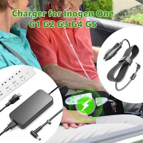 Norward Charger for Inogen One G1 G2 G3 G4 G5, 12V Car Charger & 19V AC Charger Compatible with Inogen one g5 Accessories for ADP-120RH BA-301 BA-302 BA-303 Oxygen Concentrator by Norward - Image 2