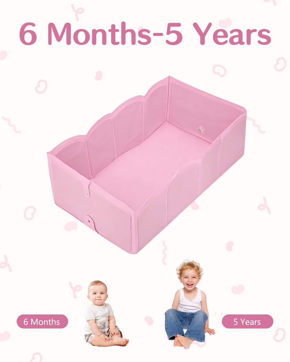 Foldable Portable Baby Bath Tub, Collapsible Bathtub for Infant, Babies & Toddlers 6M-5Y, Travel Shower Tub for Bathroom, Lightweight Folding Baby Bathtub with Easy Drain & Storage