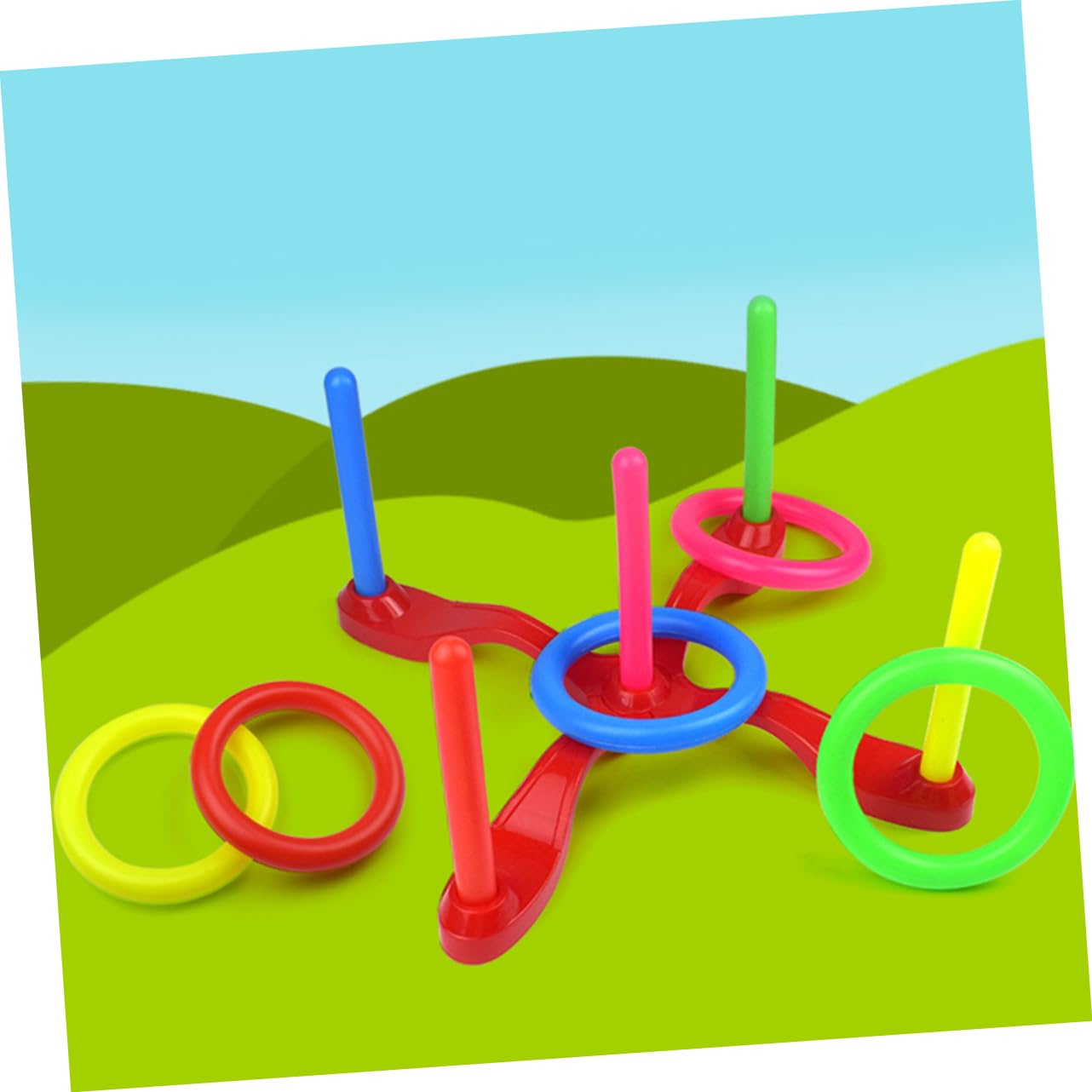 Toyvian Jeu D'anneaux de Lancer en Plastique 24pcs pour Garçon et Filles Garçons et Filles Anneaux Creux Ronds Amusants Jouet d'exercice Extérieur pour Interaction Couleur Aléatoire