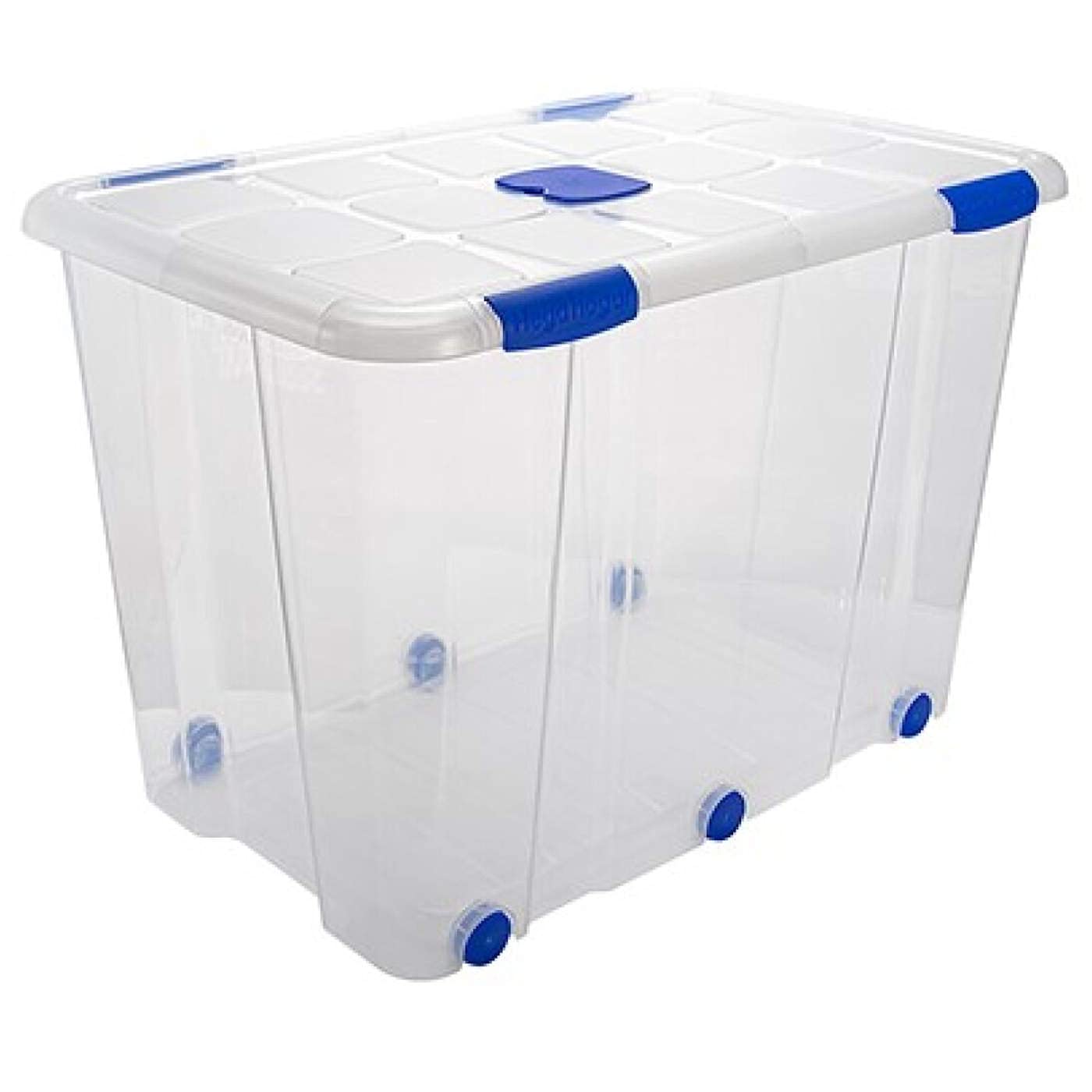 Tradineur - Caja de almacenaje de 55,5 x 81 x 51,5 cm, nº 19, con Capacidad de 160 litros con Tapa y Ruedas para organización del hogar, baúl Organizador(55,5 x 81 x 51,5 cm, Unidad)