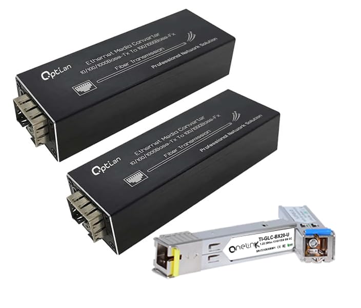 Sfp Media Converter 20km 100/1000Base Plug and Play SFP to RJ45,with 20km BIDI SFP (Pair)-picture-26