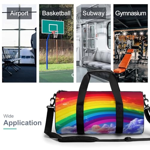 Duffel Bag Rainbow Printed Foldable Gym Bag for Men Women Duffle Bag Lightweight with Inner Pocket for Travel Sports3
