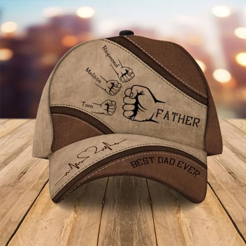 Daddy Cap, Best Dad Fist Bump Cap, Personalized Dad Cap, Grandpa Cap, Papa Cap, Father's Day Hat Gifts, Cap with Dad's Name and Kid's Names2