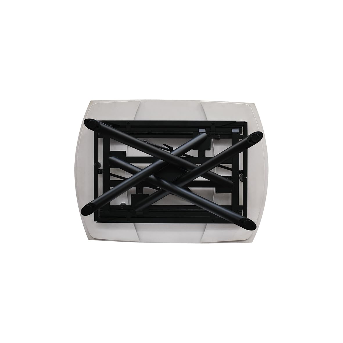PAZZO DESIGN table extensible pivotante Achille, plateau en céramique blanc statuaire, pieds en métal noir, 120 x 88 x 76 cm - id_2206