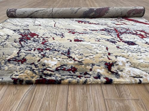 Image of 5 x 7 Feet Modern Carpet for Living Room | Non-Fade Soft Floor Rug for Hall & Bedroom | Easy Clean & Non-Slip Backing