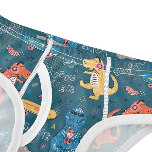 Boys' Exclusive Briefs Toddler Underwear 95% Combed Cotton Boxerbriefs 2T Dinosaur and Skateboard 64
