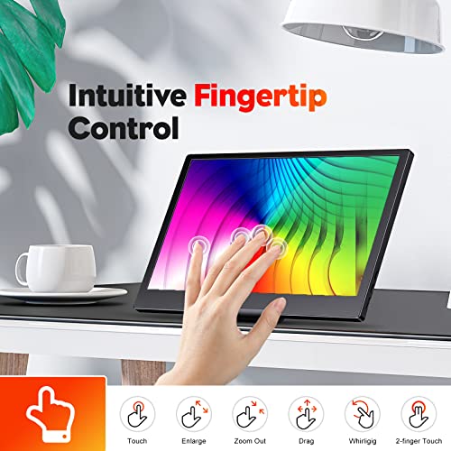 Portable Monitor, Eyoyo 11.6 Inch Touchscreen Computer Display 1366x768 Portable Laptop Monitor USB C HDMI -Powered Monitor, IPS 178° Screen Eye Care, External Monitor for Laptop PC Phone Mac Xbox PS4 - Image 6