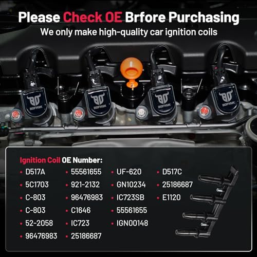 Image of BDFHYK Ignition Coils Pack Compatible with Chevy Sonic Trax Cruze Limited Aveo Aveo5,Compatible with Pontiac G3 Wave,Swift+ l4 1.8L Coil for UF620 D517A D517C GN10234 IC723SB E1120 5C1703 Set of 1
