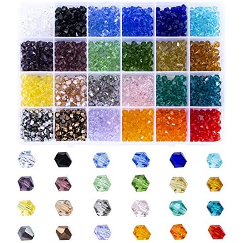 Crystal Beads Bulk Beaded-Wholease 6MM Glass Beads Mix Lot of 1200pcs Faceted Seed Beads for Jewelry Findings Cover