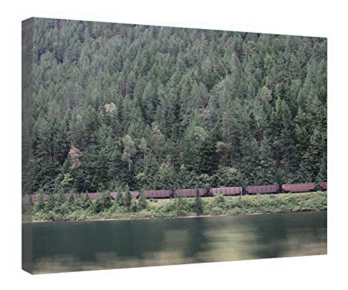 Toile Shuswaps Lakes cadre bois pour une ambiance chalet canadien cosy