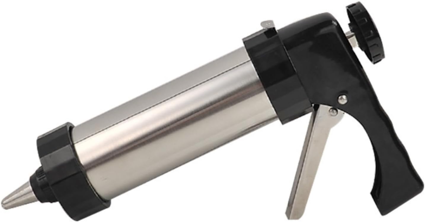 Professional Stainless Steel Cookie Press Set with 8 Decorative Tips, Multiple Design Discs, Biscuit Maker for Spritz Cookies (Biscuit Machine)