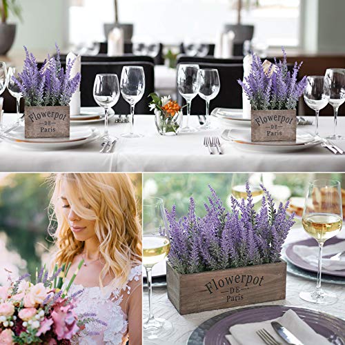 image for Leyaron 10 Bundles Fake Flowers Artificial Lavender Faux Plastic Plant