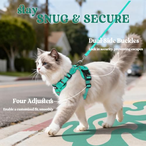 Image of rabbitgoo Cat Harness and Leash Set, Escape Proof Vest, Cherry Grove