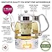 Teabloom Princess of Monaco Teapot & Blooming Tea Gift Set (6 Pieces) - Borosilicate Glass Teapot (34 oz / 1000 ml / 3-4 Cups), Porcelain Lid, Tea Warmer + Candle, Loose Tea Infuser, 2 Flowering Teas