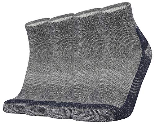 Ortis Merino Wool Moisture Wicking Outdoor Hiking Cushion Low Cut Socks for Men 4 Pack(NavyBlue L)