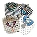 bavaglini neonato, LITTLE DETAIL, regalo neonato set pappa svezzamento regali neonato accessori neonato idee regalo neo mamma 100%Cotone, 4 Bavaglini Double Face 8 Fantasie.