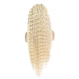 PIB Single Full Lace Braid Wig – Micro Boho Peruvian Deep Wave Box Braided Wig, Knotless Braided Wigs for Black Women, Curly Hair Wig (#613 Platinum Blonde, 32')