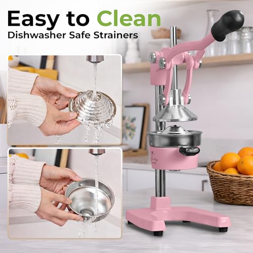 Image of Zulay Kitchen Cast Iron Juicer - Heavy Duty Manual Juicer with Detachable Strainers for Easy Cleaning, Orange Juice Press for Citrus Fruits, Perfect for Bartenders, Juice Lovers & Health Enthusiasts