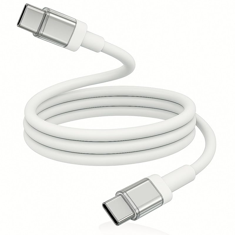 Image of XYKOS Nothing Original 45W Type-C to C Fast Charging Cable, Compatible with Nothing Phone 3a Pro /3a /CMF Phone 2 Pro, Laptop Tablet Type C Devices, Durable Tangle Free Data Sync Power Cord Wire, White