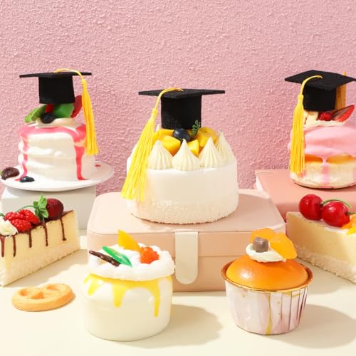 Mini gorras de graduación con borlas HEMOTON para evitar adornos caseros que se caen 6