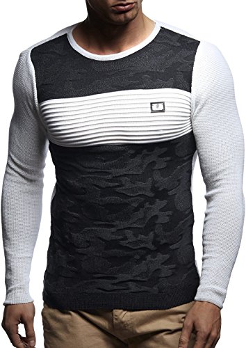 Leif Nelson LN1645 Men's Knit Pullover; Size XL, Ecru