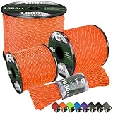 X XBEN Paracord Reflective 1000lb, 50/100/200/500/1000ft 4mm, 13 Strand Parachute Spool Cord, Heavy Duty Paracord Rope for Tent Camping, Fishing, Hiking, DIY Crafts & Survival Bracelet, Orange