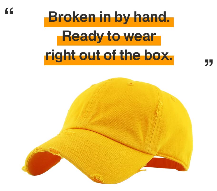 Image of KBETHOS Vintage Washed Distressed Cotton Dad Hat Baseball Cap Adjustable Polo Trucker Unisex Style Headwear