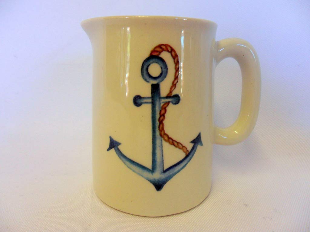 Heron Cross Pottery Multi Nautical Anchor Jug By