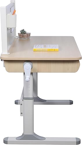 Miniatura 10 de ApexDesk Little Soleil DX 43 pulgadas de ancho, escritorio de estudio para niños con altura ajustable, con estante y cajón integrado (paquete de