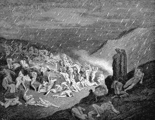 Poster Dante et Virgile Gustave Doré pour amateurs d'art sombre et de gravures mythiques