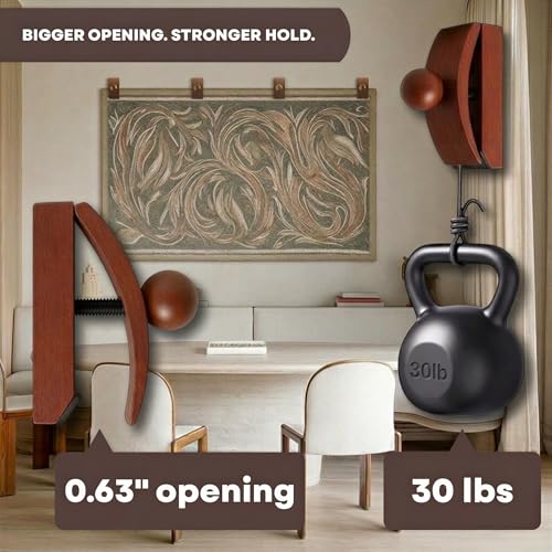 Image of Quilt Hanger for Wall for Display Beech Wood - Adjustable Rug & Tapestry