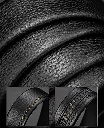 Mens Casual Ratchet Belt with Automatic Buckle Stylish Adjustable Slide Genuine Leather Belts for Men Dress Pants4
