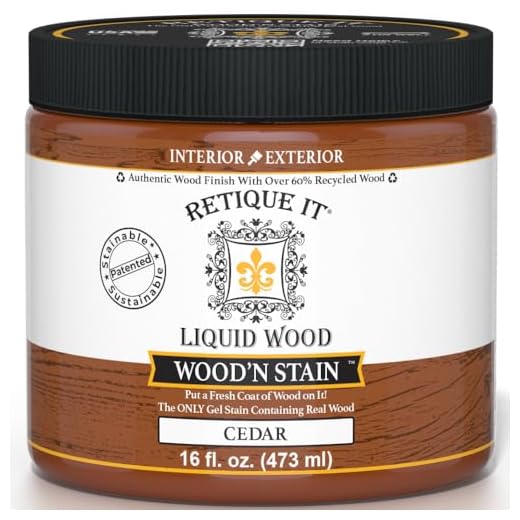 Retique It Wood'n Stain - Liquid Wood Gel Stain Interior/Exterior (16 oz (Pint), 60 Cedar)
