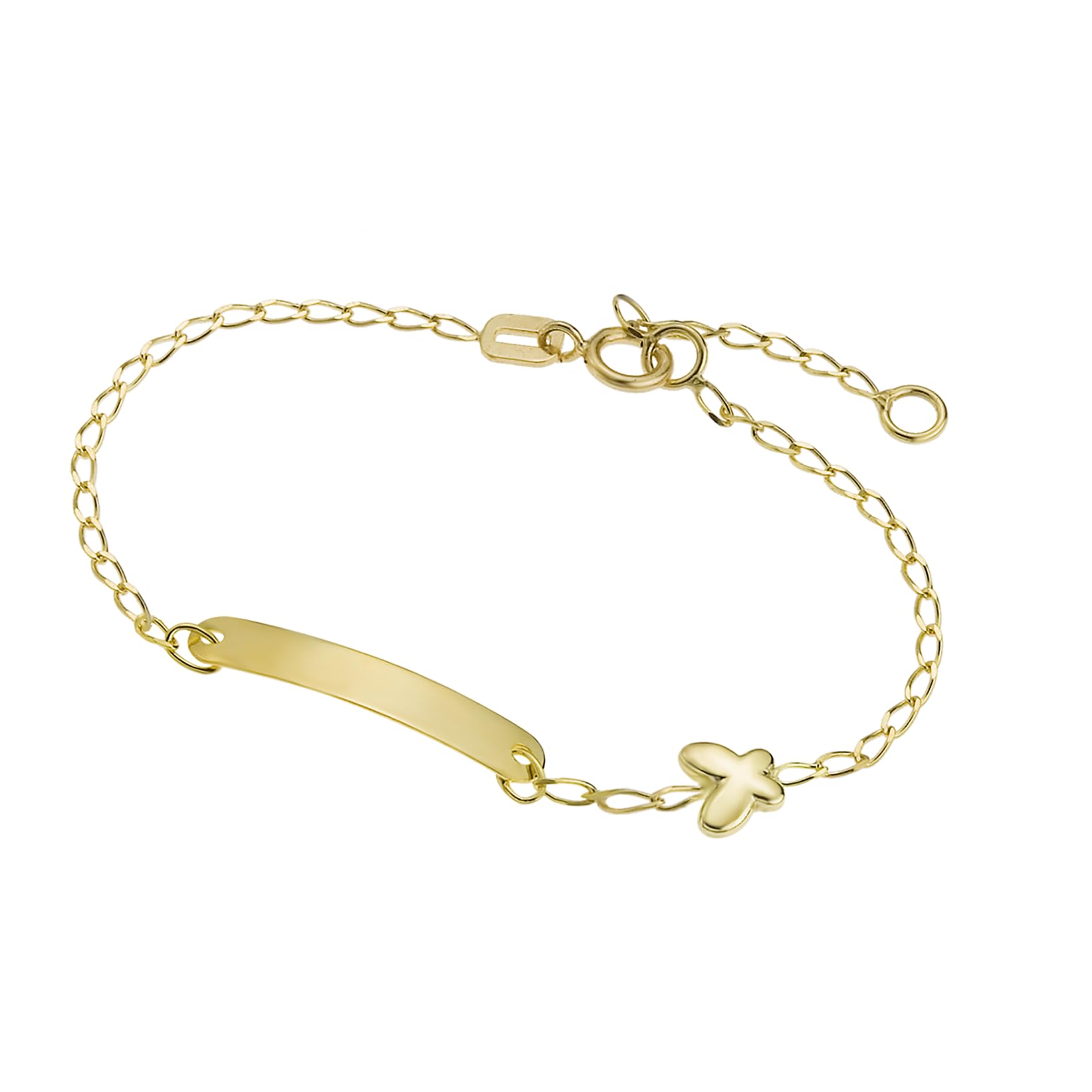 Time RoaD Bracciale Gourmette Oro Neonato in 9K Neonato FG00028/14 | Braccialetto Neonato Oro - Ideale come Regalo per il Battesimo, Compleanno