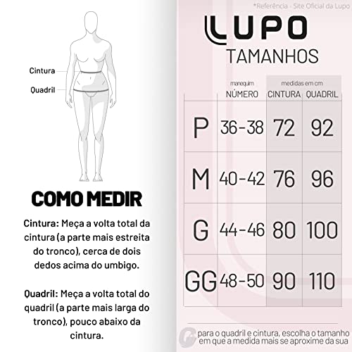 Kit 02 Cinta Modeladora Short Lupo Loba Slim Com Abertura Feminino Adulto | 2 Pó de Arroz | M