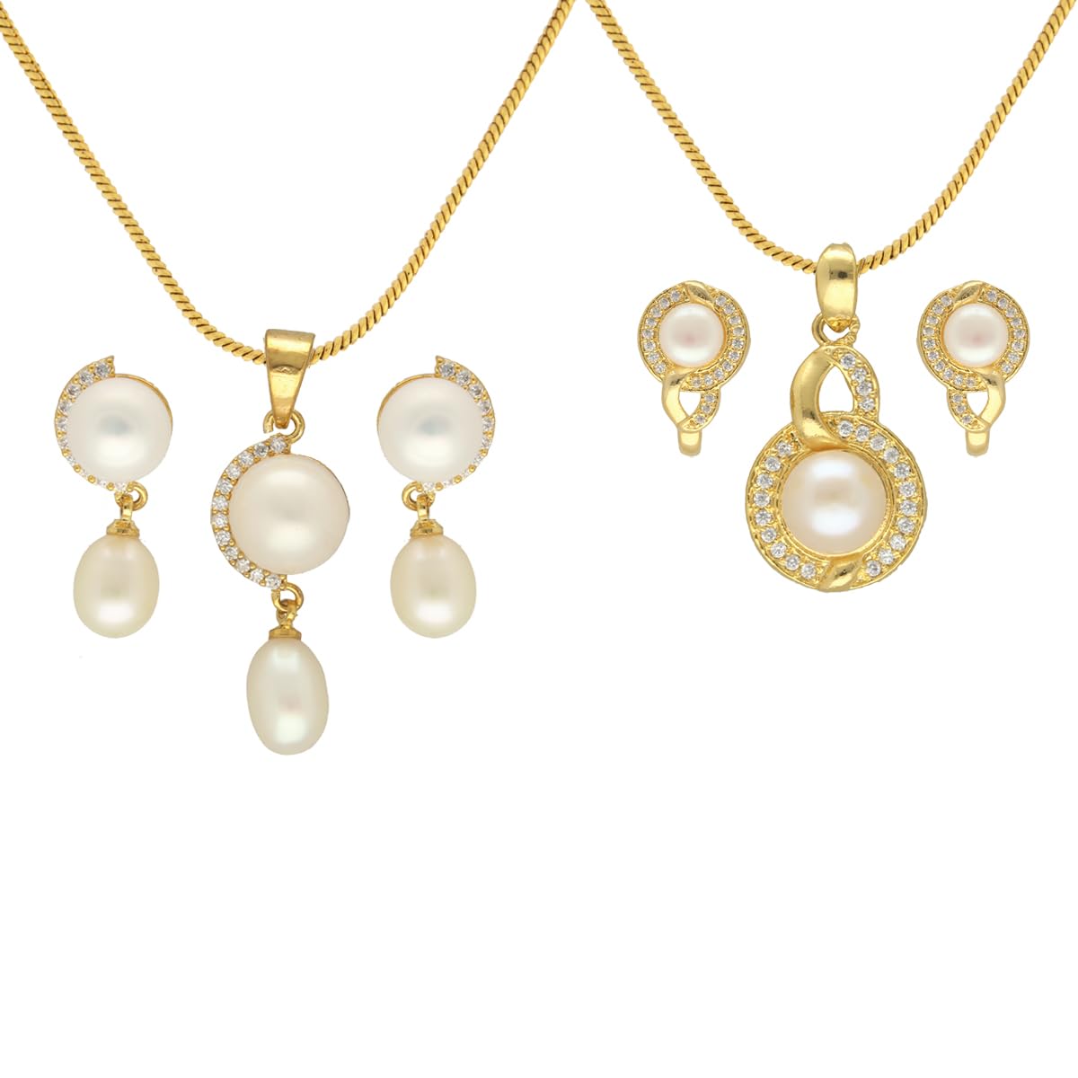 Sri Jagdamba Pearls Dealer Mystical Combo of 2 Pearls Pendant Necklace Jewellery Set Gifts for Women and Girls (B0CJFW2TDJ) Amazon Price History, Amazon Price Tracker