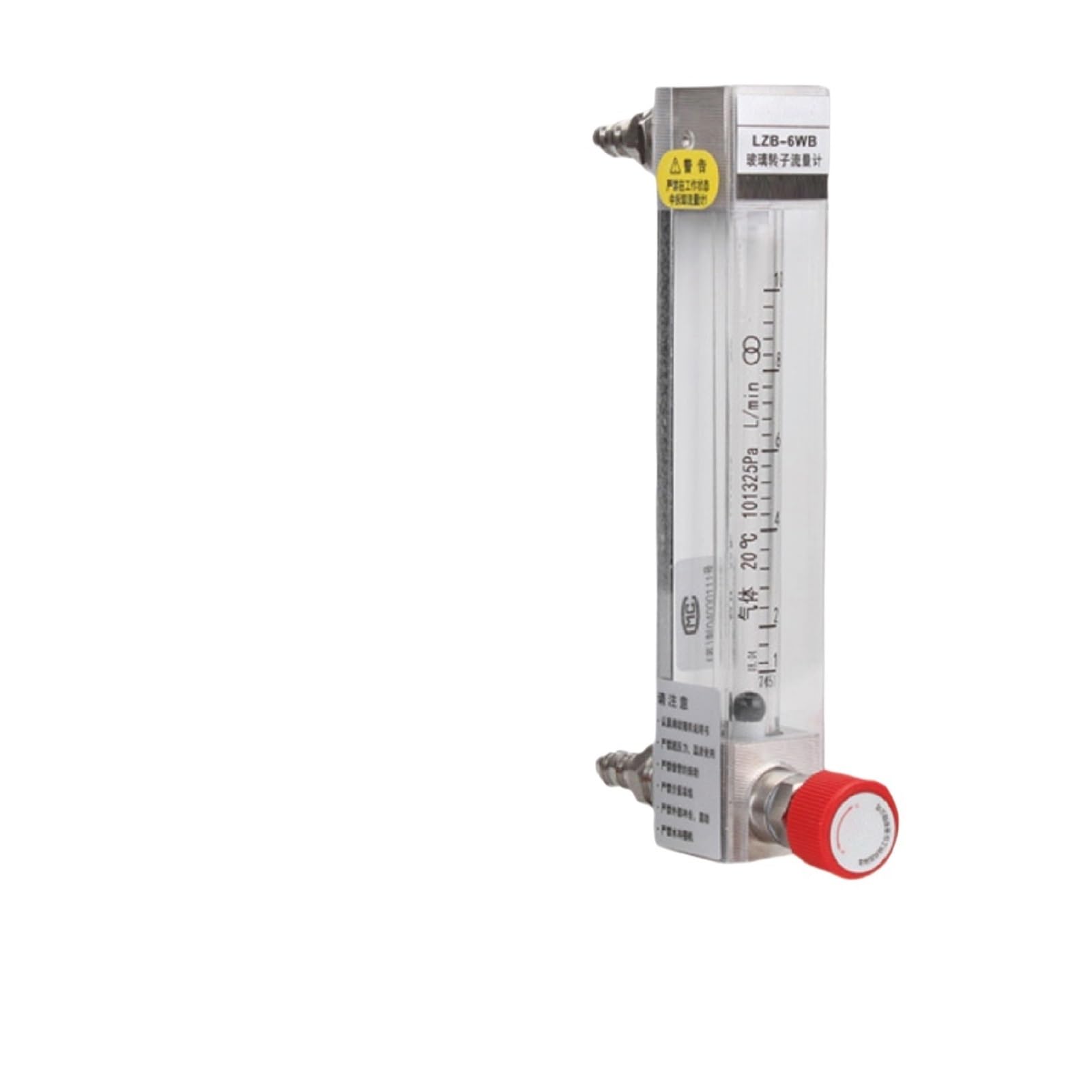 BALYDLUL Glass Rotameter LZB-6WB with Valve Adjustable Micro Flow Meter(0.7-7L-min)