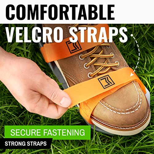 Aerator Shoes - Full Set Aeration Shoes For Lawn Care - Improved Spike Shoes - Manual Gardening Tools - Grass Stitcher To Improve Grass Growing - Great Gift For Gardener (Orange Velcro Fastening) #TOP2