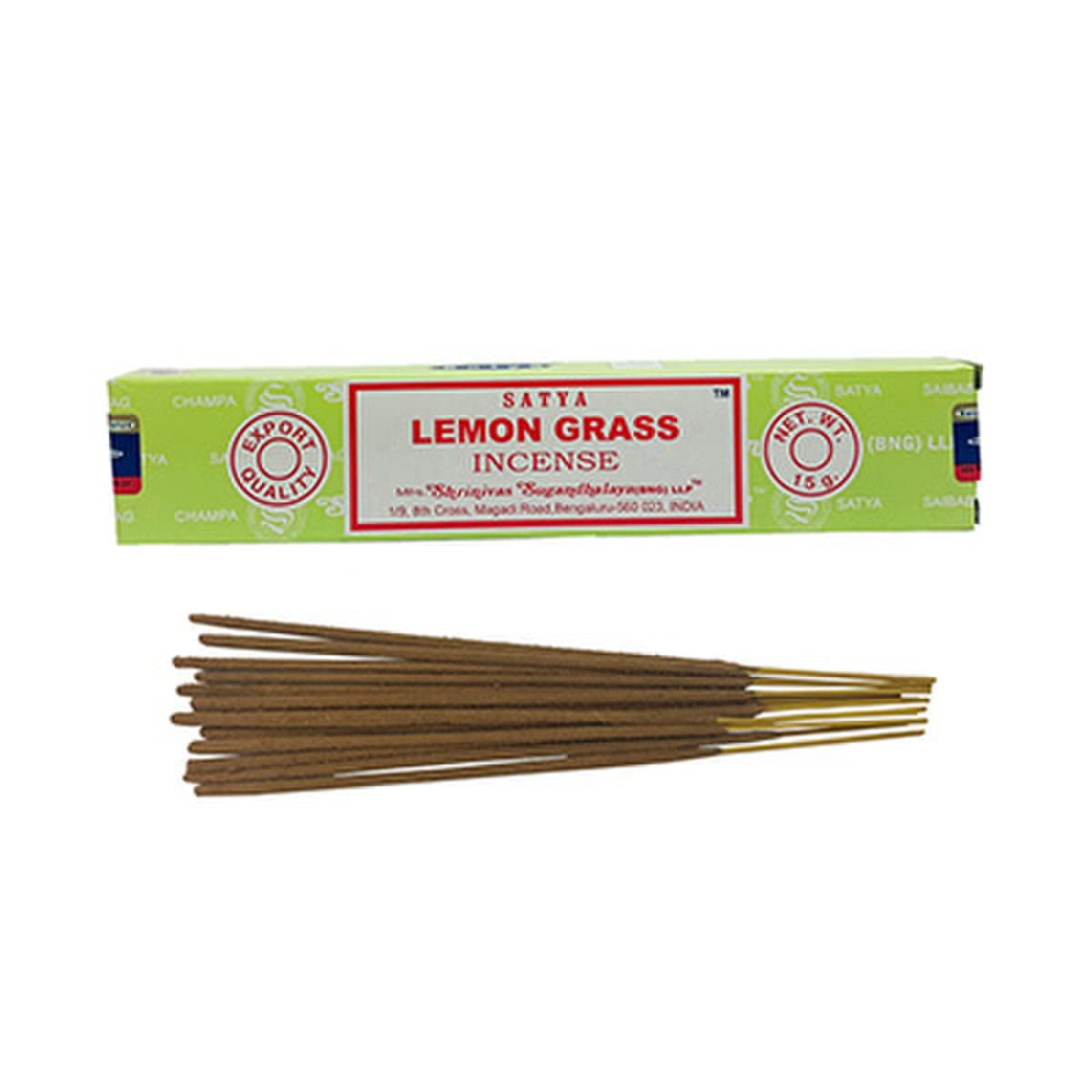 LEMONGRASS INCENSE STICKS BY SATYA - 10-12 Sticks per Pack