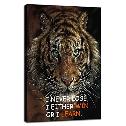 Goforart Tiger Canvas Wall Art Motivational Inspirational Quotes Animal Picture Canvas Print Artwork For Bedroom Living Room Office Wall Decoration Wooden Framed Ready To Hang [12''W X 18''H] #TOP28