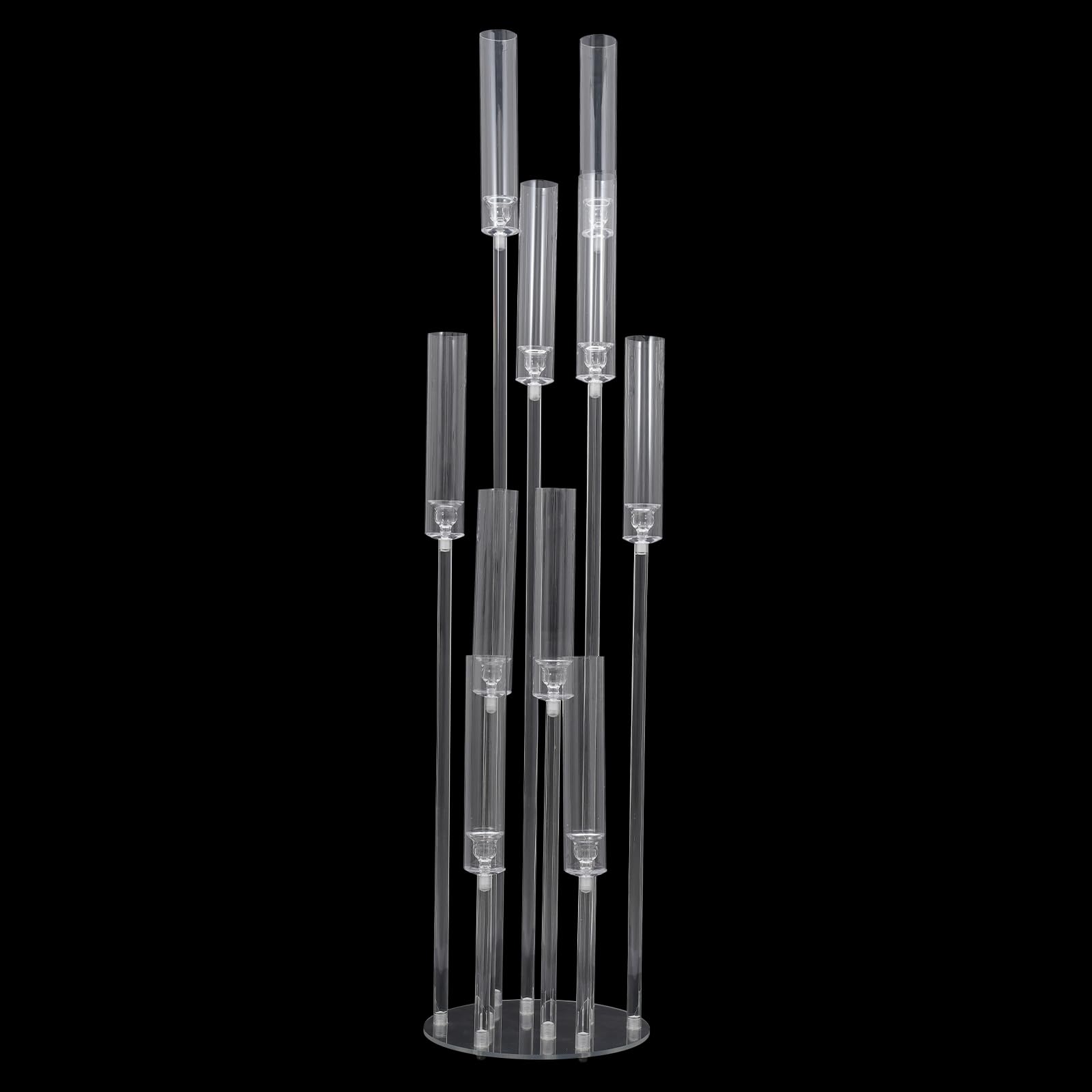 2 Pcs 10 Arm Acrylic Candelabra, Clear Acrylic Candelabra Table Centerpiece for Wedding, Party, Dining Table, Fit 0.87inch Electronic Candle