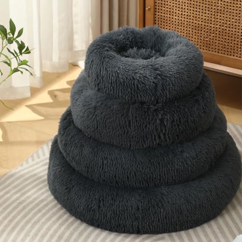 Vadjmnxcva Cat Bed, Plush Donut Dog Bed - Image 3
