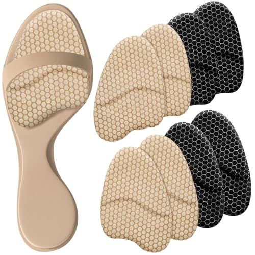 SOYANGNEK 爪先インソール ハイヒール 8枚 なんしつシリカゲル 中敷き つま先 インソール 4mm 厚み 衝撃吸収 靴のサイズ調整 前ズレ防止 滑り止め クッション 足裏保護パッド