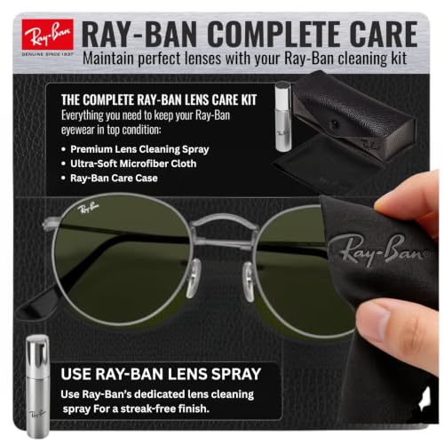 Image of Ray-Ban RB3447 ROUND METAL Round Shaped Sunglasses for Men with Official RAYBAN Eyewear Kit